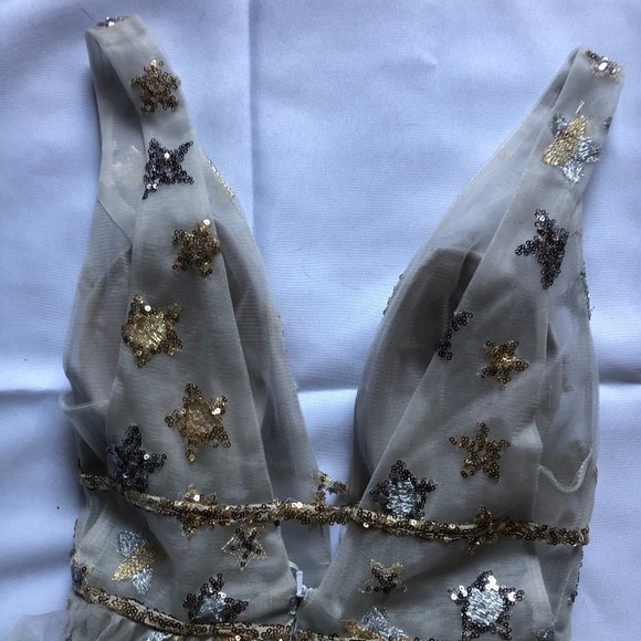 Willow by Watters Orion Inspired Long Silver Starry Wedding Dress - Picture 5 of 6